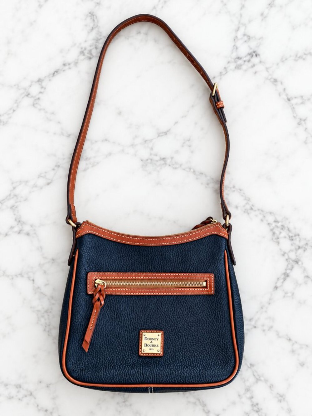Dooney & Bourke Navy and Cognac Shoulder bag/Crossbody